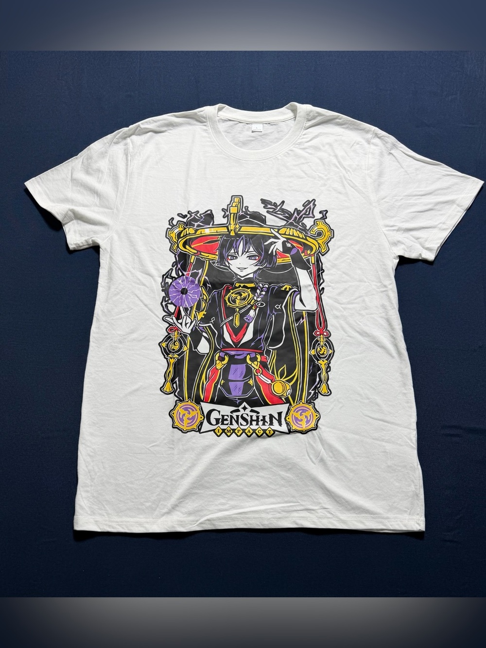 Genshin Impact Anime Graphic T-Shirt Size L 100% Cotton NWOT
